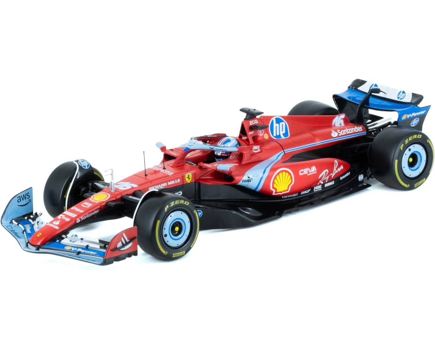 Bburago 18-16815L-1 - Modellauto - Ferrari SF-24 Miami Leclerc #16 (Maßstab 1:18) Sammler Motorsport