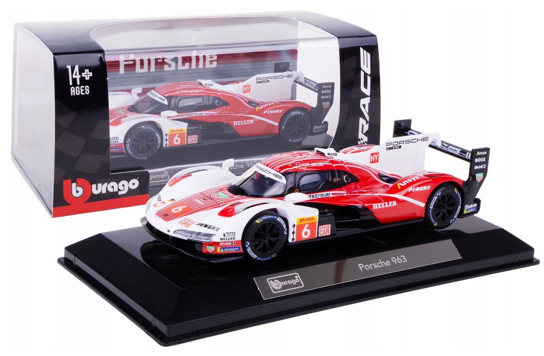 Bburago 18-38319 - Modellauto - Porsche 963 Penske #6 (Hardcase, Maßstab 1:43) Sammler Motorsport