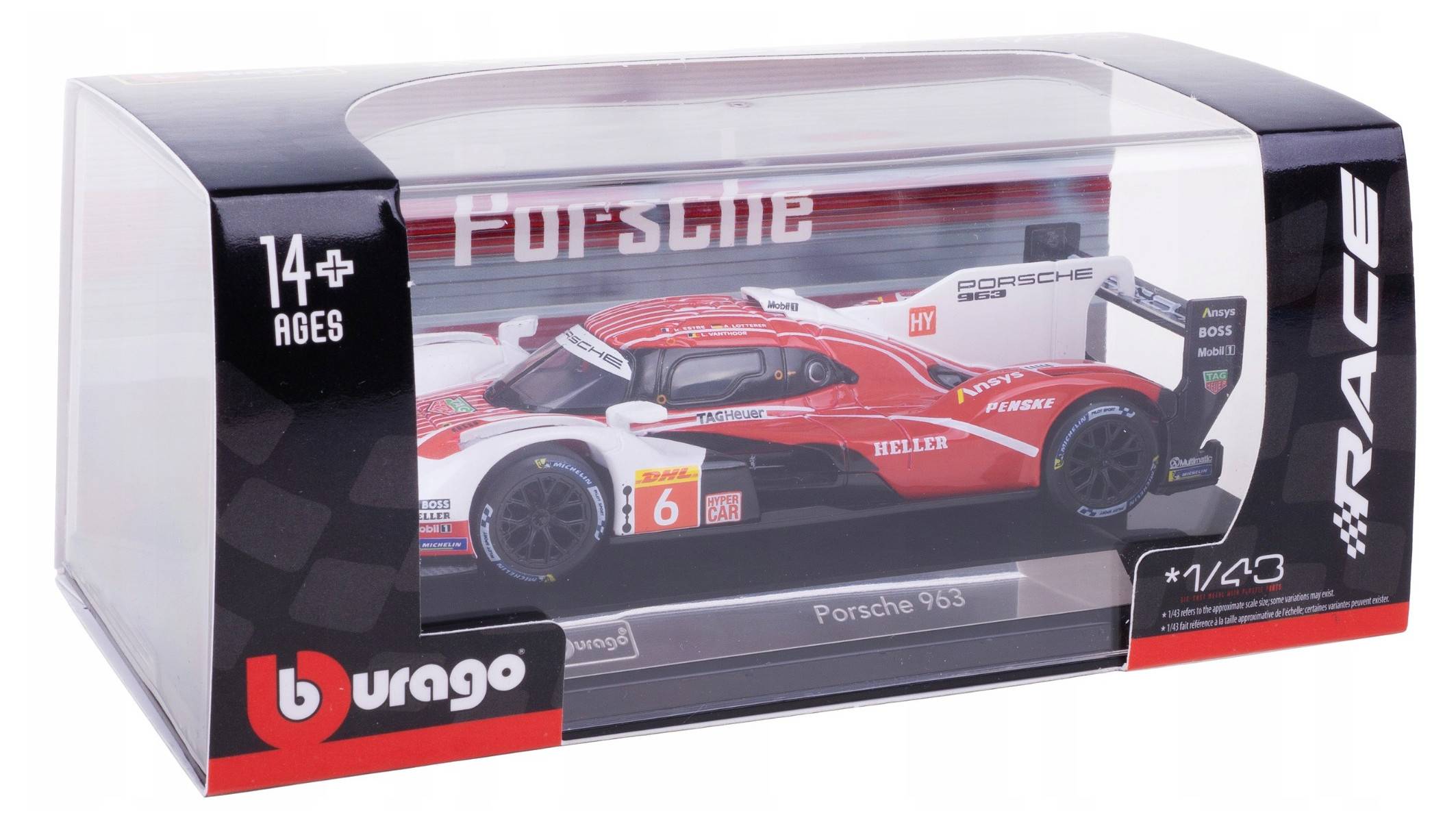 Bburago 18-38319 - Modellauto - Porsche 963 Penske #6 (Hardcase, Maßstab 1:43) Sammler Motorsport