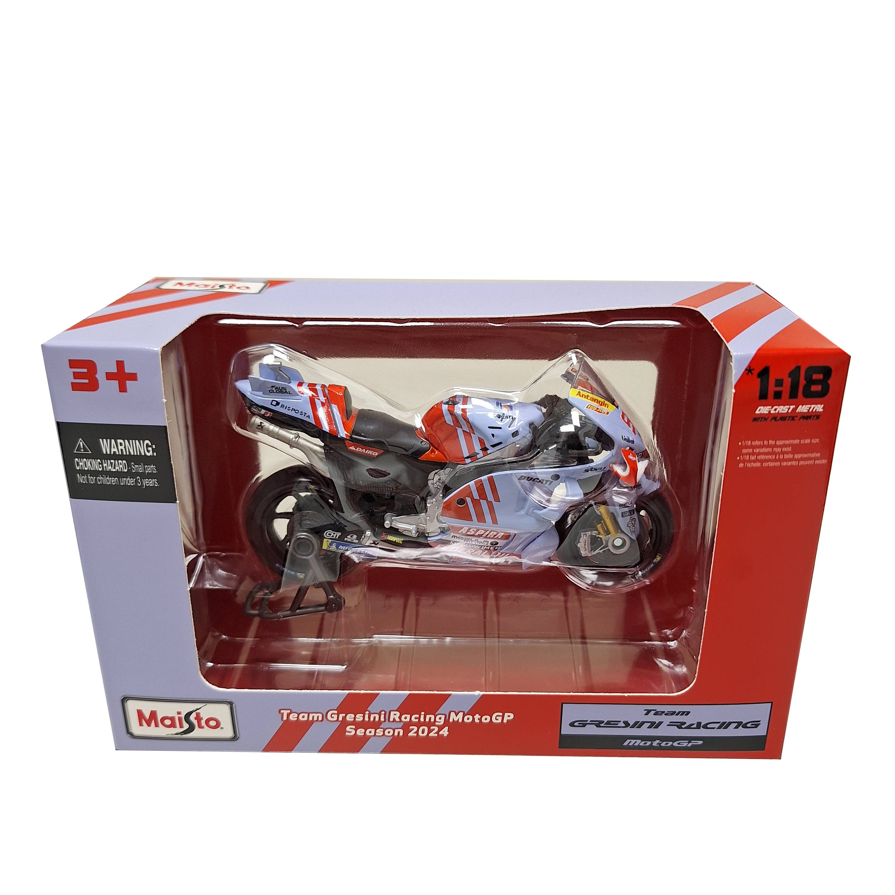 Maisto 536399-93 - Modellmotorrad - MotoGP Gresini Racing #93 '24 (Maßstab 1:18) Sammler Motorsport