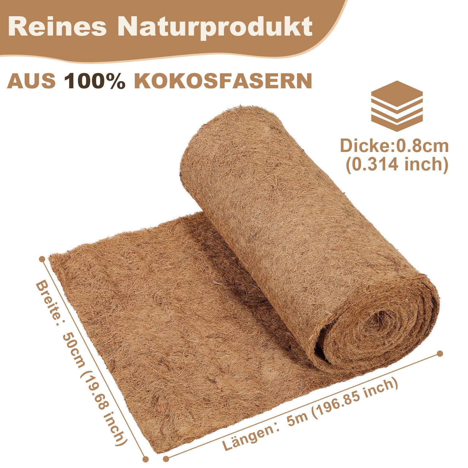 30m Kokosmatte Winterschutz Böschungsmatte Kokosfasermatte 1200g/m² 0,5m breit Winterschutz und Kälteschutz für Pflanzen