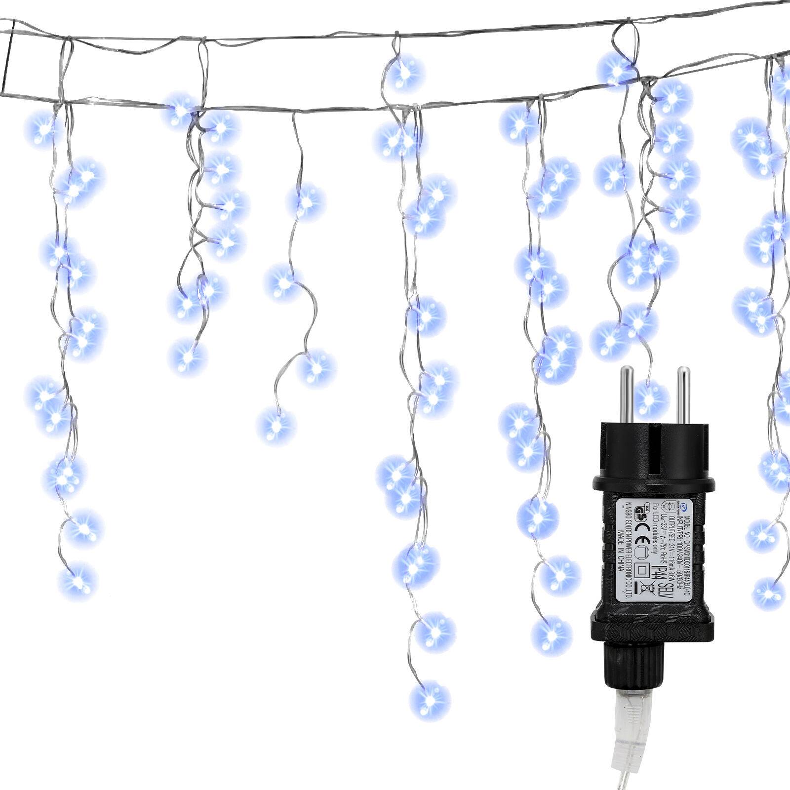 15M LED Eisregen Lichterkette Außen Innen Lichtervorhang 600 LEDs Eiszapfen Weihnachtsbeleuchtung 8 Modi Weihnachtsdeko Party Garten Kaltweiß