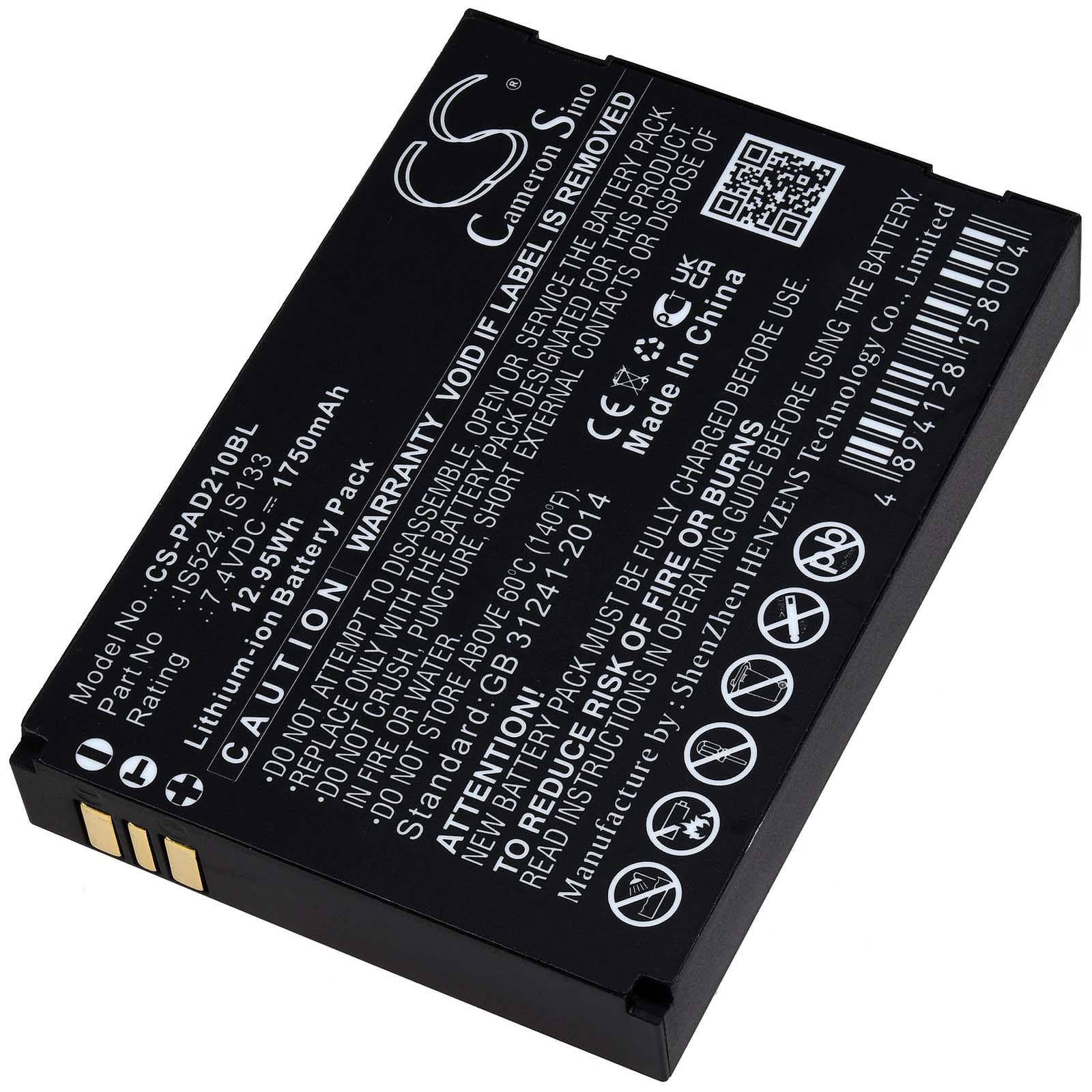 Powery Akku kompatibel mit Pax Typ IS524, 7,4V, Li-Ion
