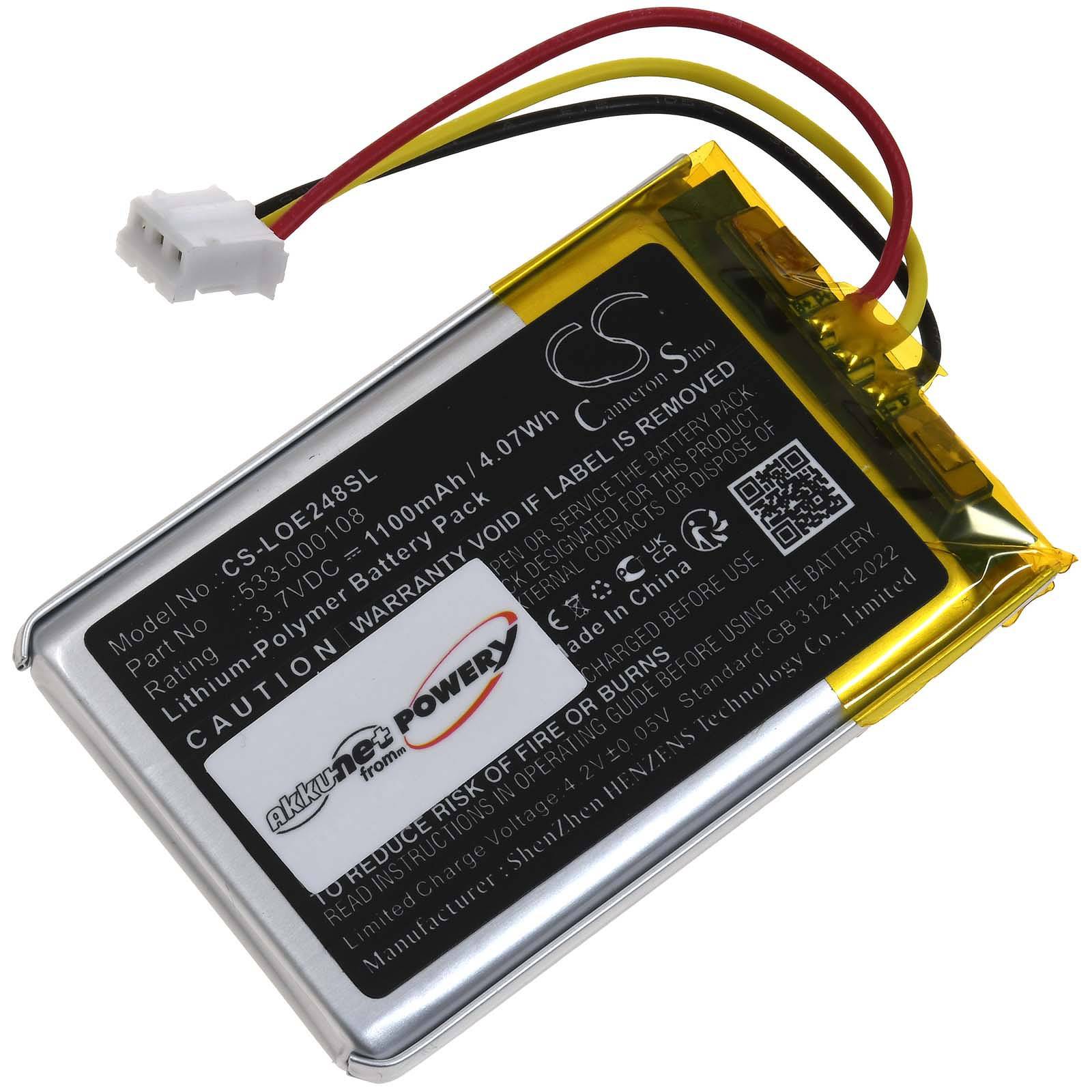 Powery Akku kompatibel mit Logitech Typ 533-000108, 3,7V, Li-Polymer