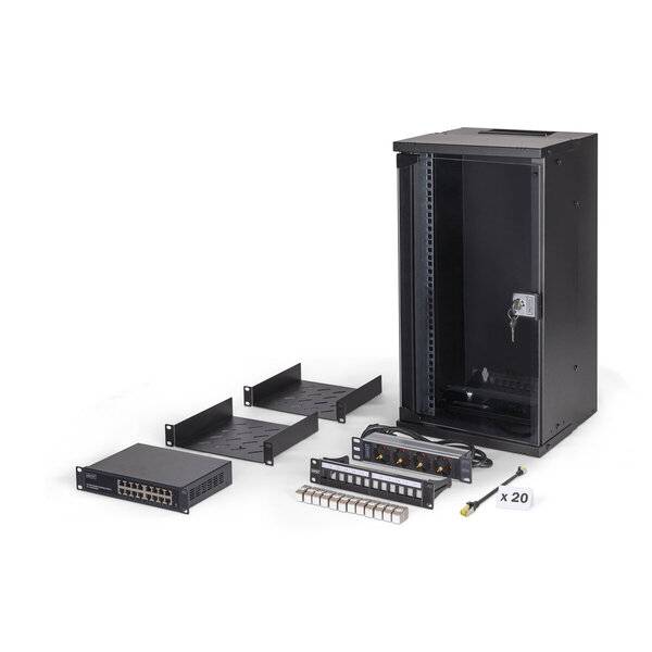 DIGITUS Netzwerk-Set 254 mm (10") - 12HE, 315x300 mm (BxT)sw