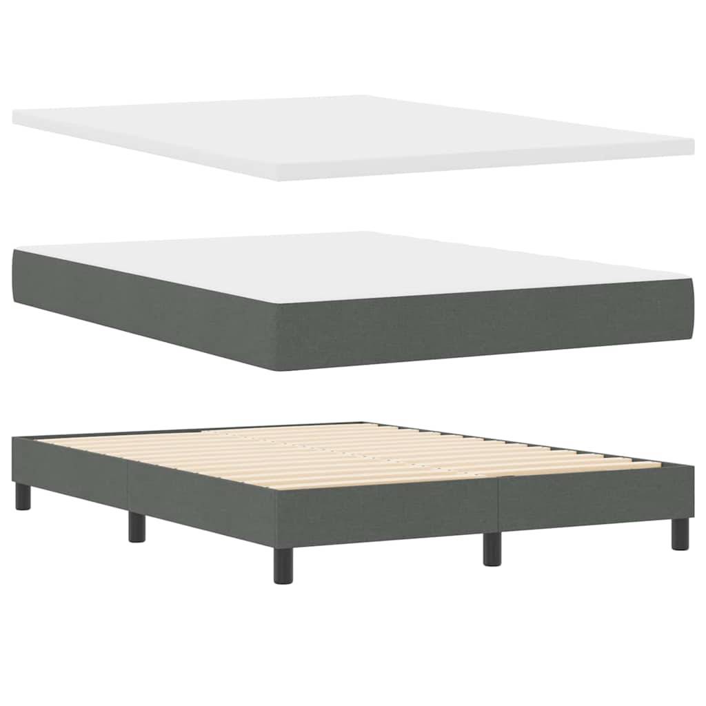 vidaXL Boxspringbett mit Kopfteil Dunkelgrau 190 x 140 cm Stoff