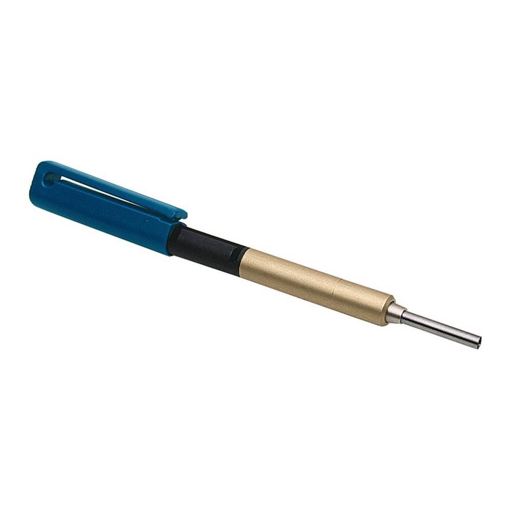 Ein blau-goldener Lötkolben mit schlankem Griff, konzipiert für elektronische Löttätigkeiten.