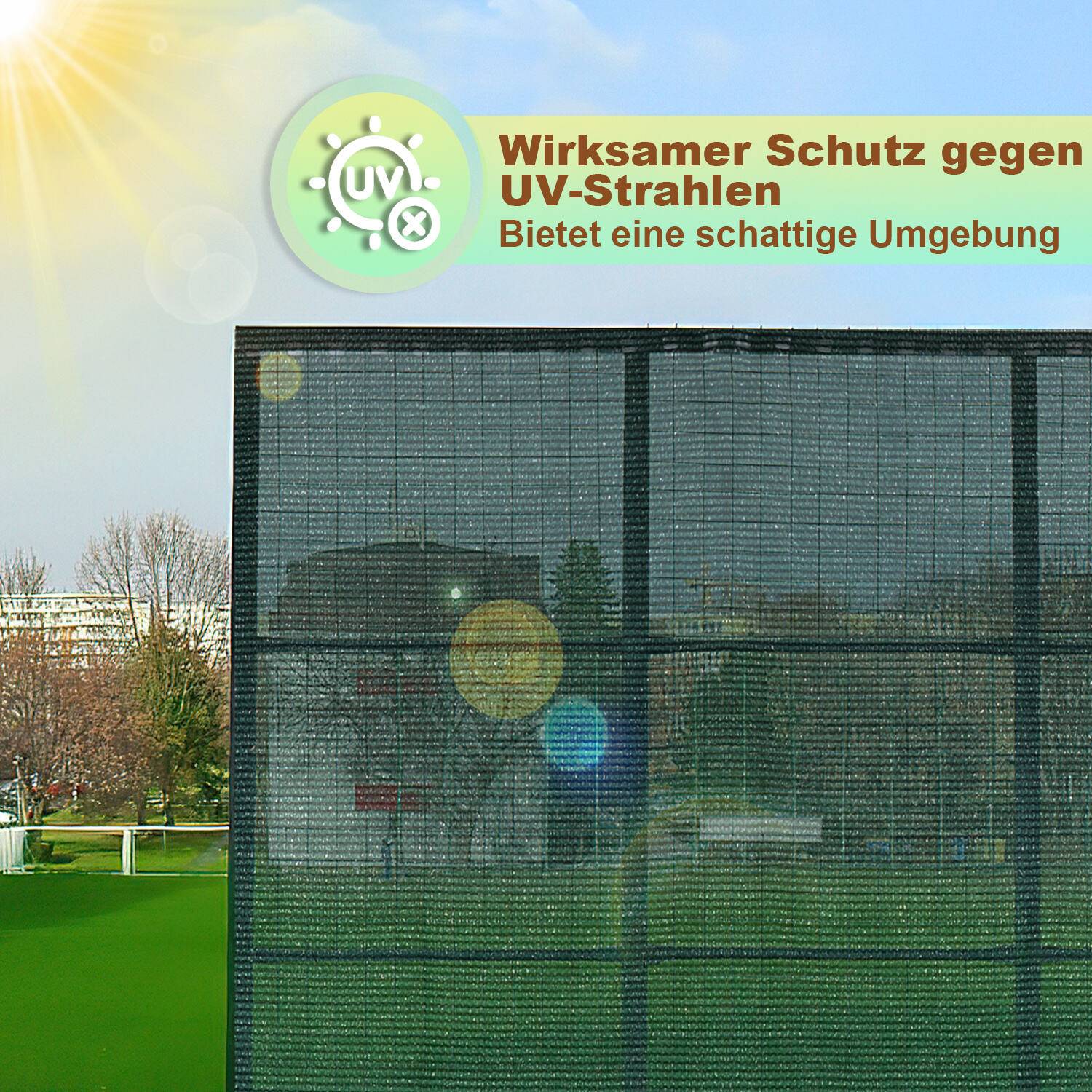 Zaunblende Tennisblende aus HDPE 150 g/m² Sichtschutz Zaunblend 1.8*10m dunkelgrün