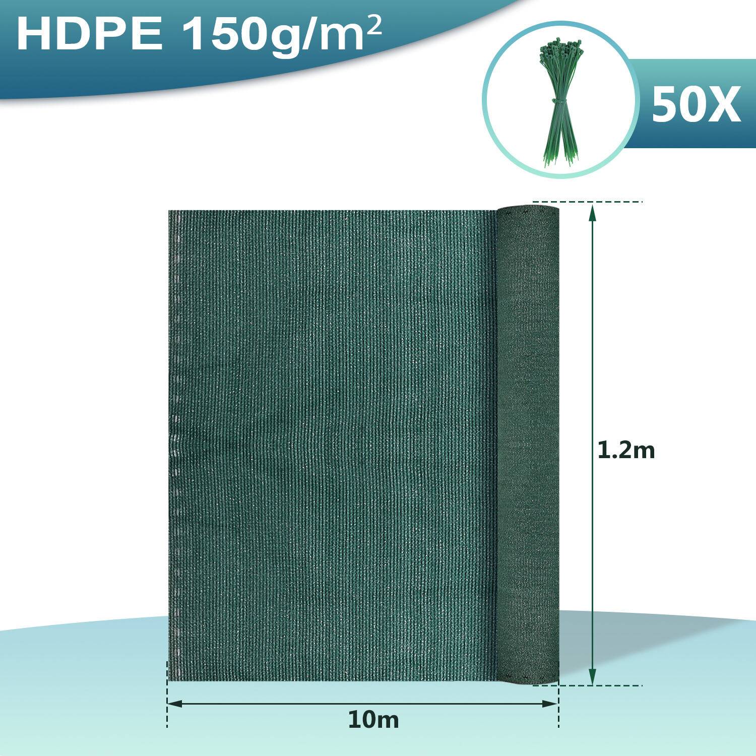 Zaunblende Sichtschutz - Tennissichtschutz Zaunblende Grün 1,2x10 m HDPE 150 g/m²