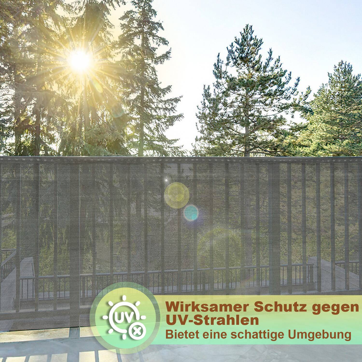 Garten-Sichtschutz Zaunblende HDPE-Zaunblende Sichtschutz 1.5*25m grau