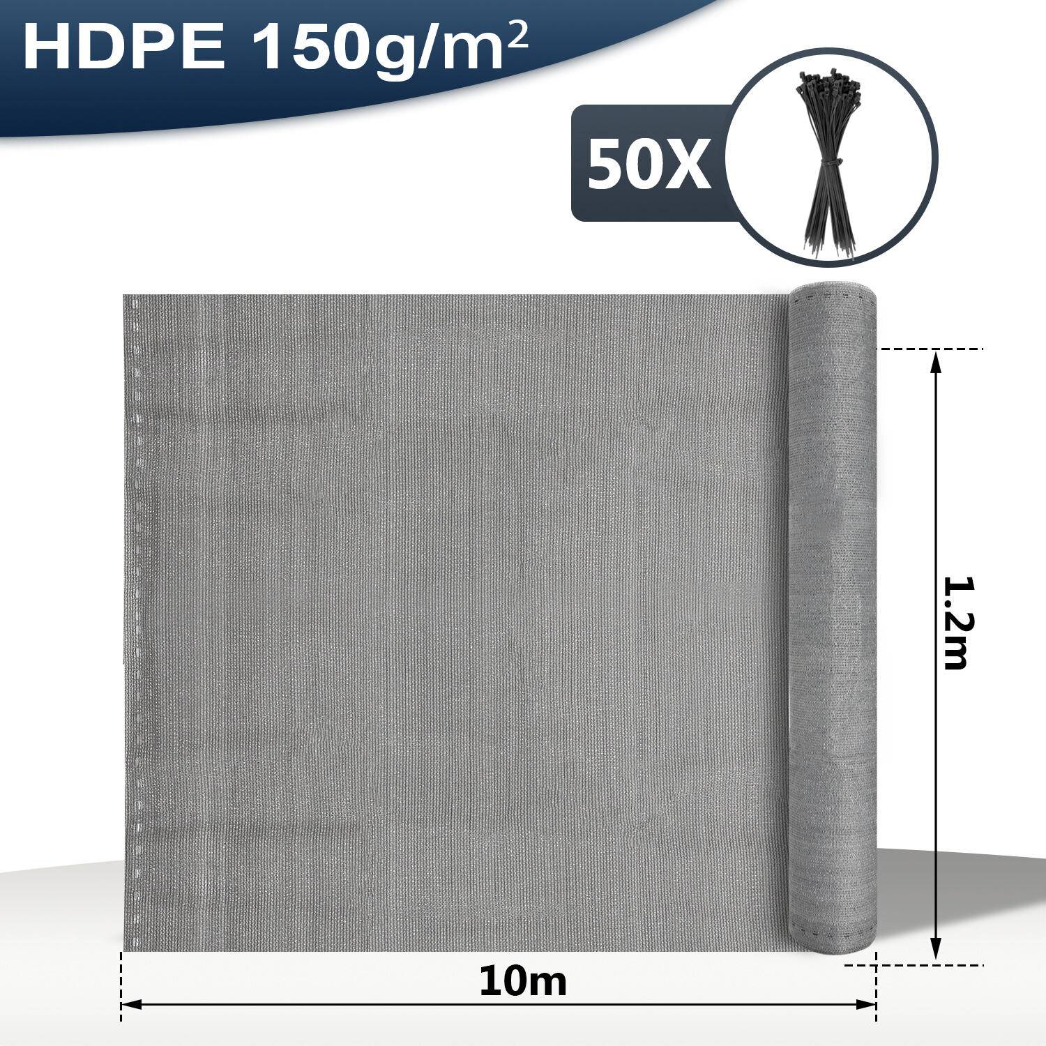 Zaunblende Sichtschutz - Tennissichtschutz Zaunblende Grau 1,2x10 m HDPE 150 g/m²