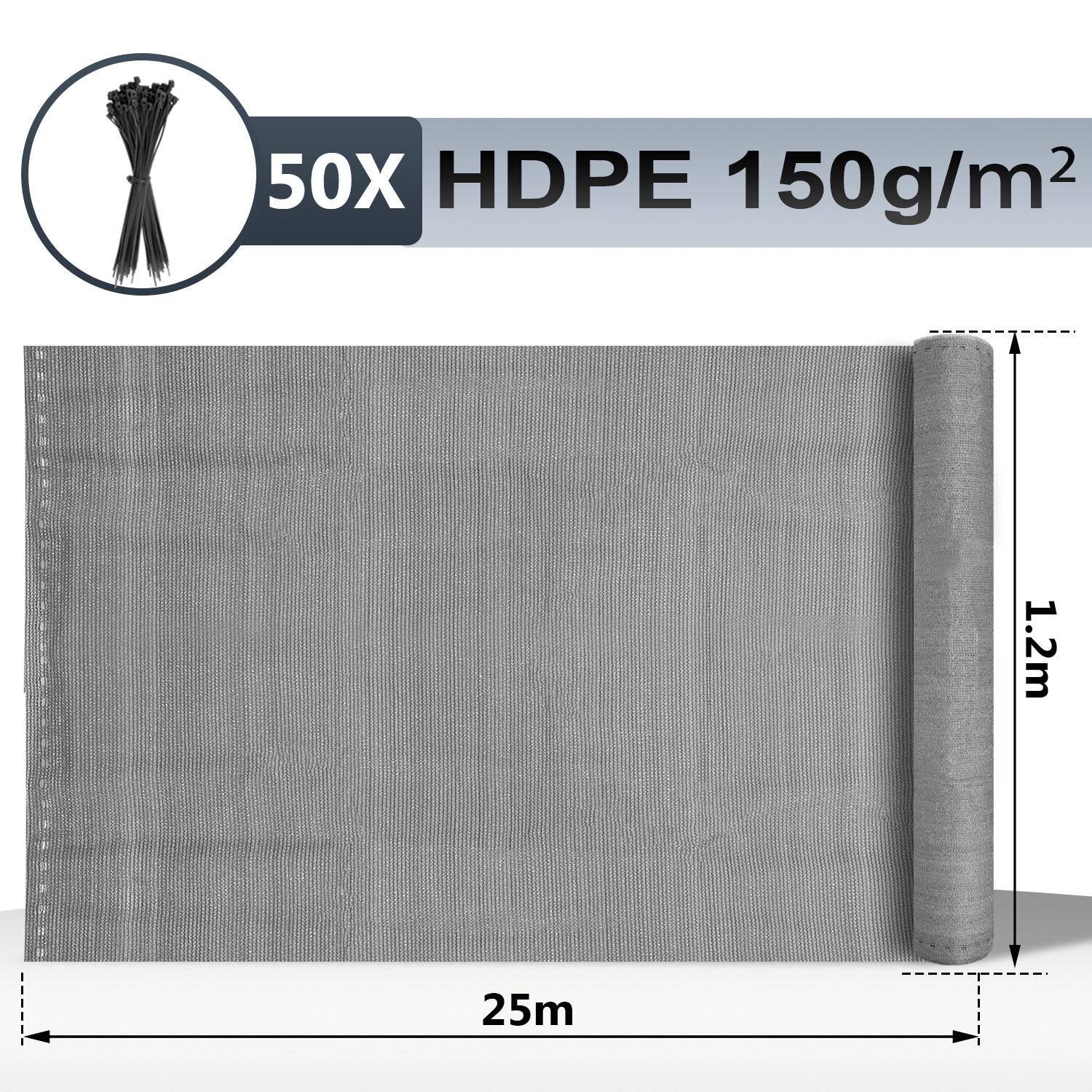 Zaunblende Sichtschutz - Tennissichtschutz Zaunblende Grau 1,2x25 m HDPE 150 g/m²