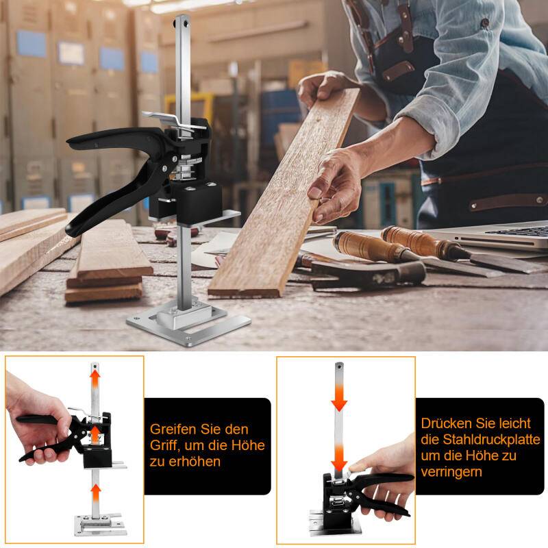 Handwerkzeugheber Arm Plattenheber Arbeitssparender Bis 240Kg Brett Heber Schrankheber Höhenverstellung Hebevorrichtung 2X