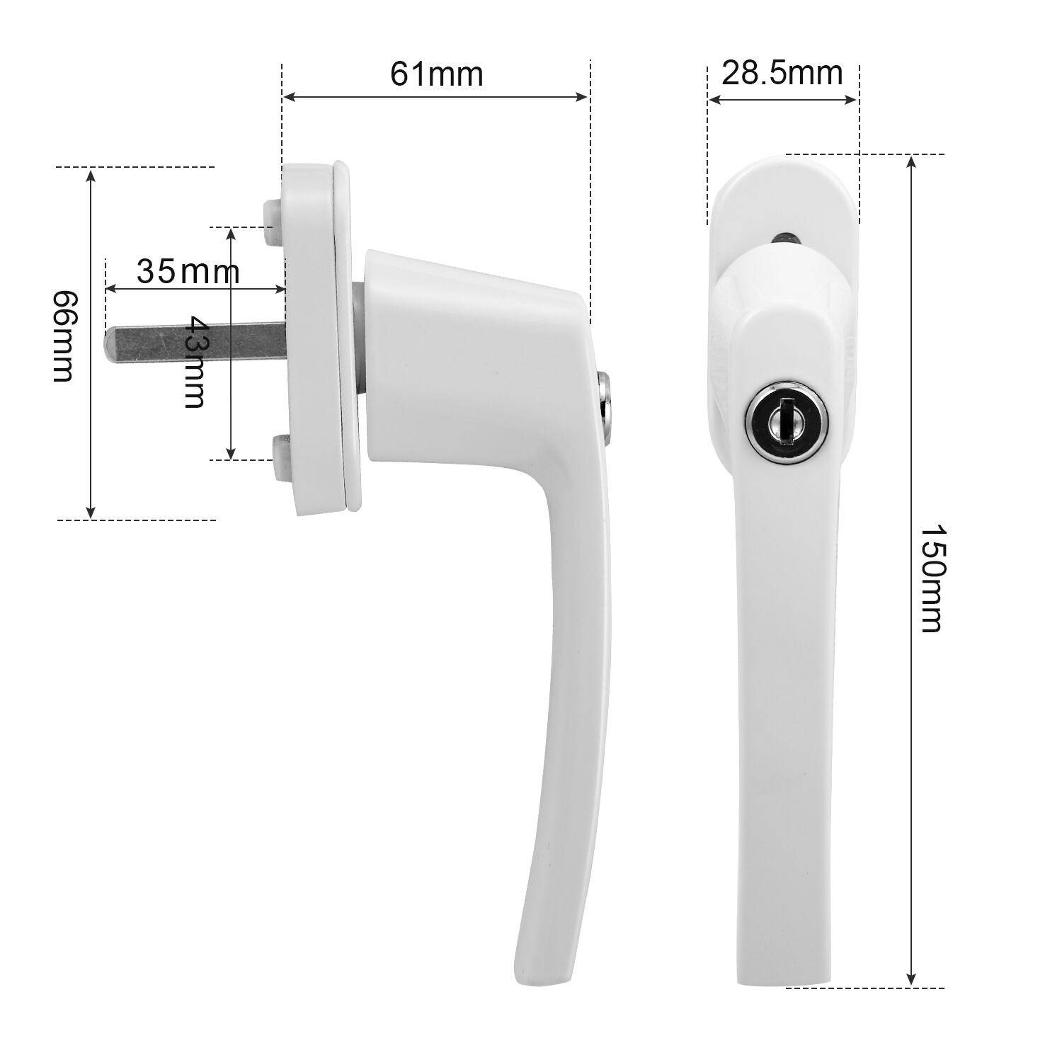Fenstergriff Fenstergriffe Alu Set Sicherheitsfenstergriff abschließbar Griff 12X weiß