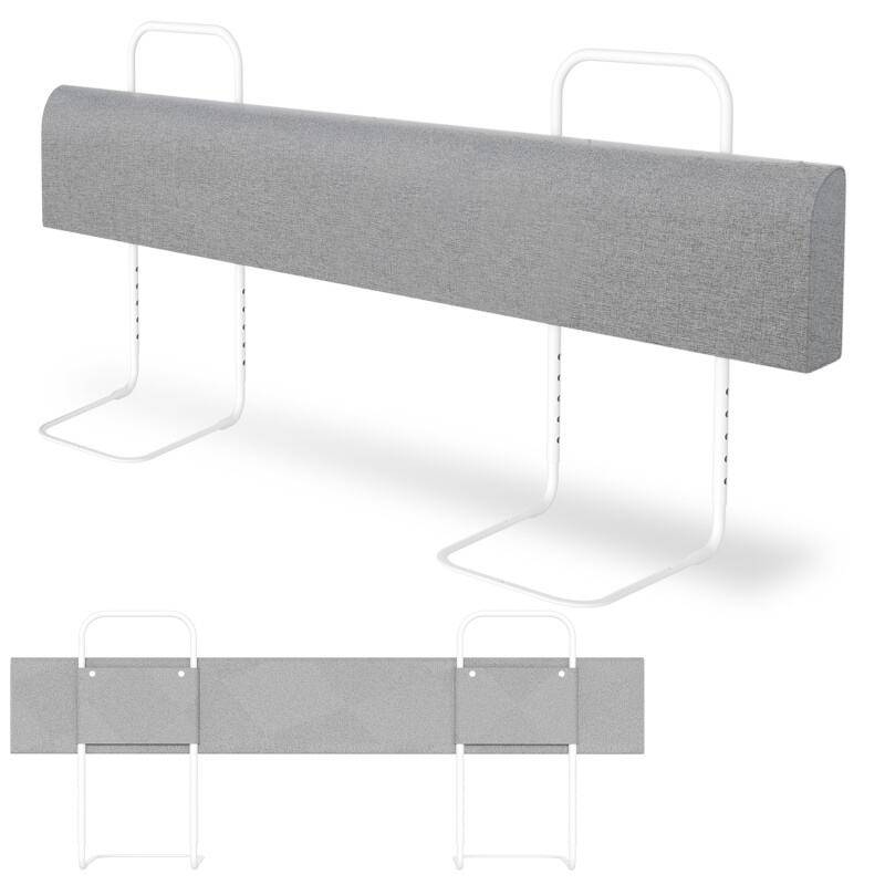 Bettgitter Bettschutzgitter 5-Loch Höhenverstellbar 150cm Rausfallschutz Bett, Kinderbettgitter, Babybettgitter Sicher, Einfach zu Montieren, Grau