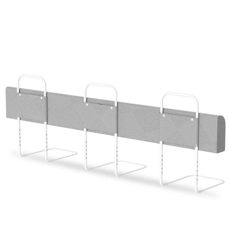Bettgitter Bettschutzgitter 5-Loch Höhenverstellbar 180cm Rausfallschutz Bett, Kinderbettgitter, Babybettgitter Sicher, Einfach zu Montieren, Grau
