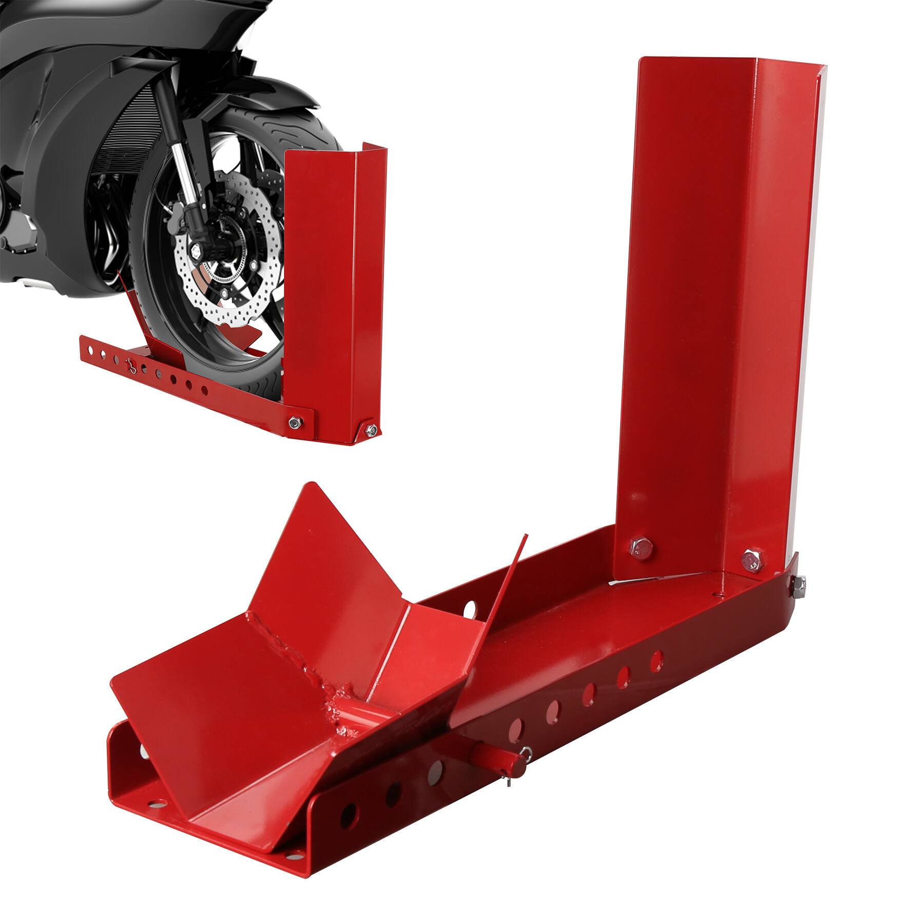 Motorradständer 9 Löcher , Mobile Motorrad Ständer aus Stahl Radwippe Motorradwippe Motorrad Radklemme (1 Stück)