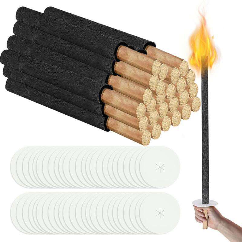 Fackeln Gartenfackeln Hochwertige mit Tropfschutz Brennzeit Wachsfackeln Hochwertige Fackeln mit Tropfschutz - Lange Brenndauer 45Min 42cm 20x