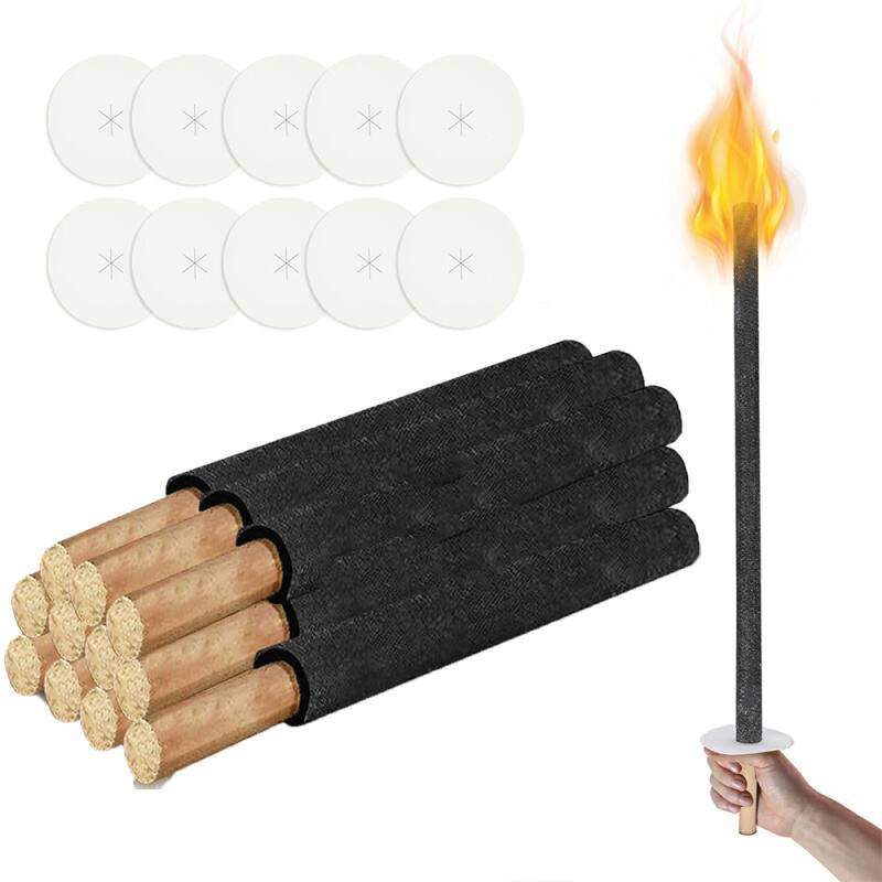 Fackeln Gartenfackeln Wachsfackeln Brennzeit Verlobung langer Griff Party Verlobungsparty mit langem Griff - Wachsfackeln im Einsatz 45Min 42cm 50x