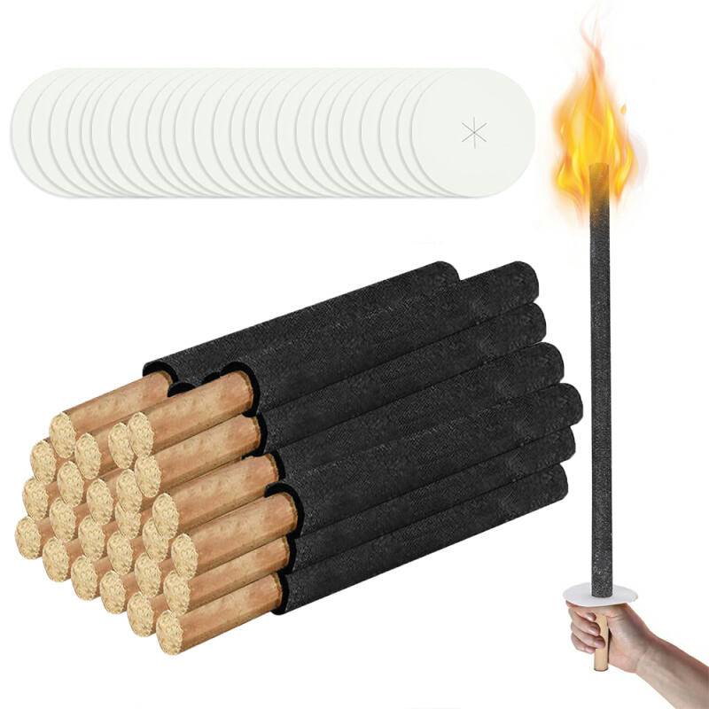 Fackeln Gartenfackeln Flammenherz Brennzeit für Wanderung Wachsfackeln Flammenherz-Fackeln für Wanderungen - Lange Brenndauer 45Min 42cm 150x