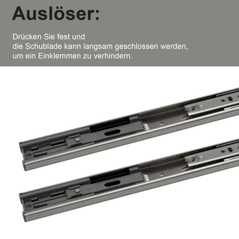 Schubladenschienen Schubladenauszug Soft Close Vollauszug Vollauszug Schubladenauszüge für Schubladen Schienensystem Auszugsschienen Gleitschiene Sc