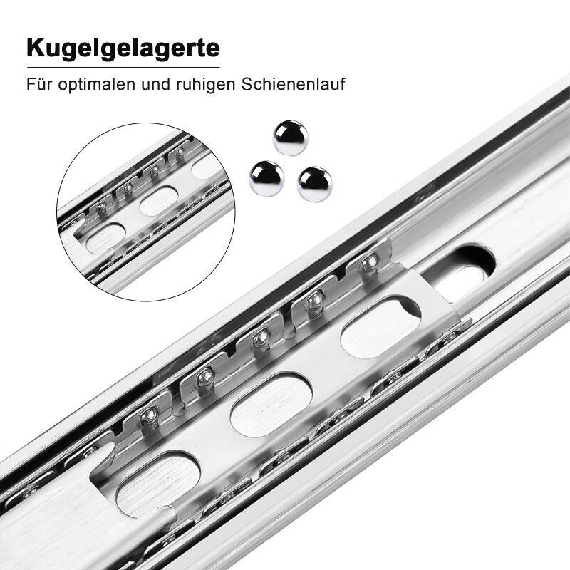 Schubladenschienen Schubladenauszug Soft Close Vollauszug Teleskopschiene Schubladenauszüge für Schubladen Schienensystem Auszugsschienen Gleitschie