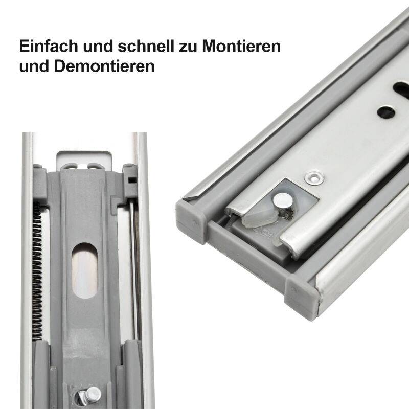 Schubladenschienen Schubladenauszug Soft Close Vollauszug Teleskopschiene Schubladenauszüge für Schubladen Schienensystem Auszugsschienen Gleitschie