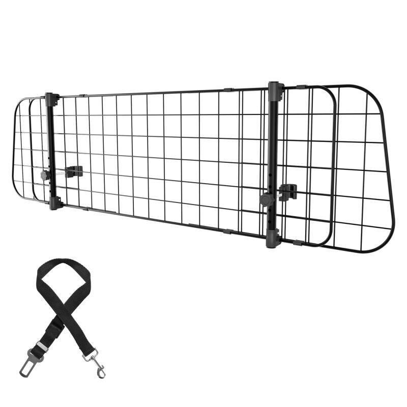 hundegitter auto Nimm 3 stacheldraht,verstellbar von 90-145 cm Trenngitter Universal Für hunde schwarz