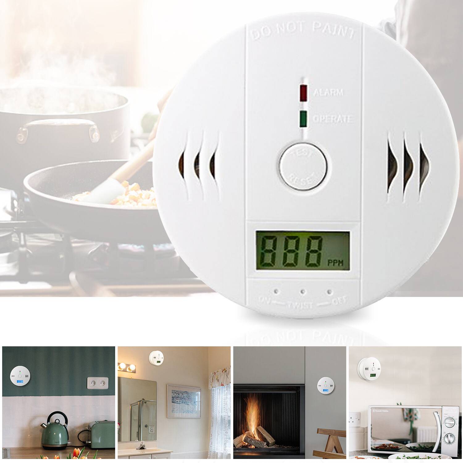 CO Kohlenmonoxid 8x Feuermelder Gasmelder Geschäft Detektor Rauchmelder Detektor Brandmelder Empfangsbereichen Kohlenmonoxid Empfangsbereichen