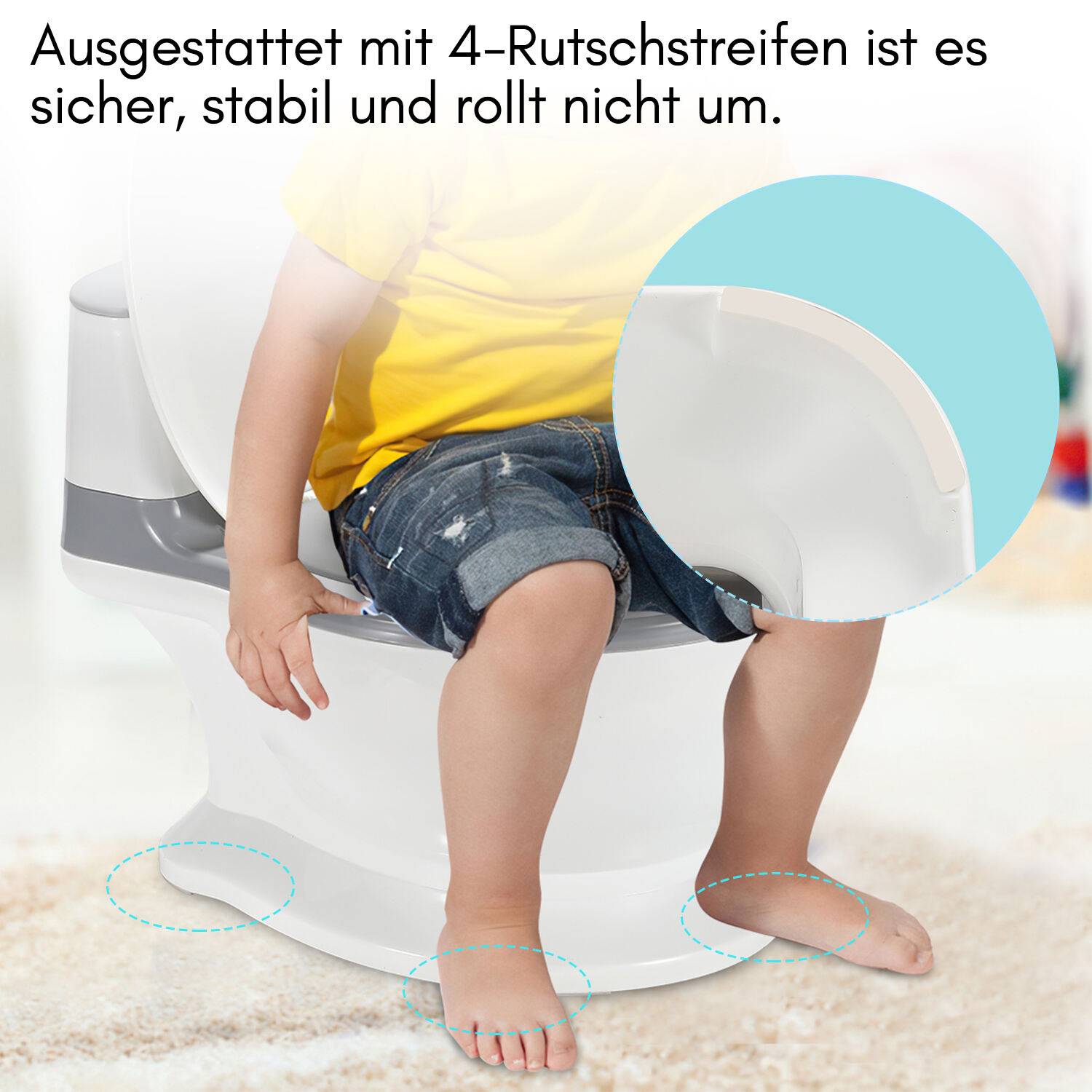 Kindertöpfchen Kindertoilette mit herausnehmbarem Behälter, Babytopf, Toilettentrainer für Babys und Kleinkinder mit Deckel und Sound