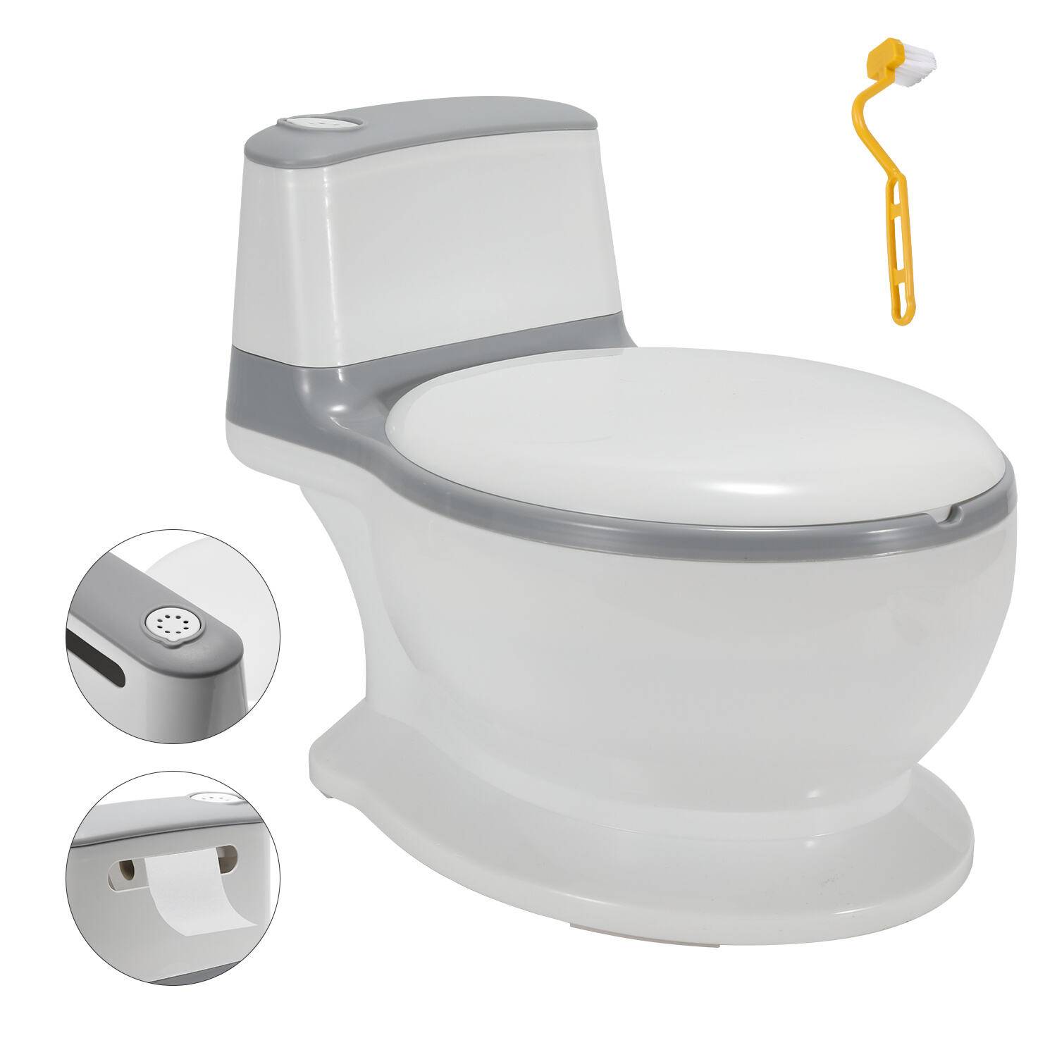 Kindertöpfchen Kindertoilette mit herausnehmbarem Behälter, Babytopf, Toilettentrainer für Babys und Kleinkinder mit Deckel und Sound