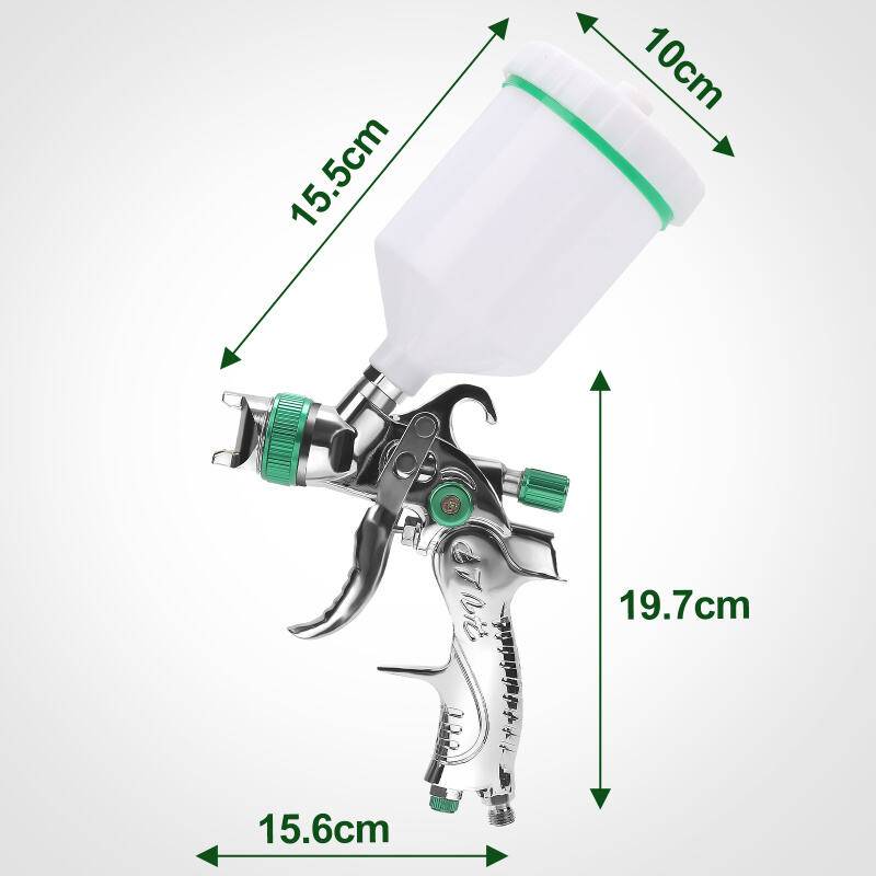 2X HVLP Lackierpistole Düsen(1.4/1,7/2.0mm) Die schwerkraftkanone 600ml Profi Spritzpistole
