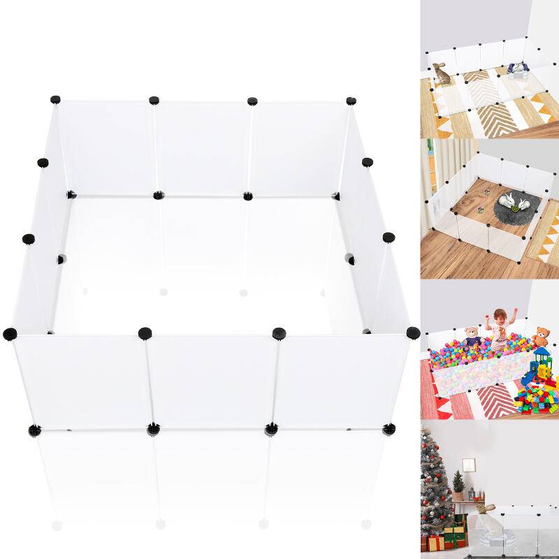 Kleintierkäfig Freigehege DIY Laufstall Kunststoff Gitter 12 Stück 35x45 cm