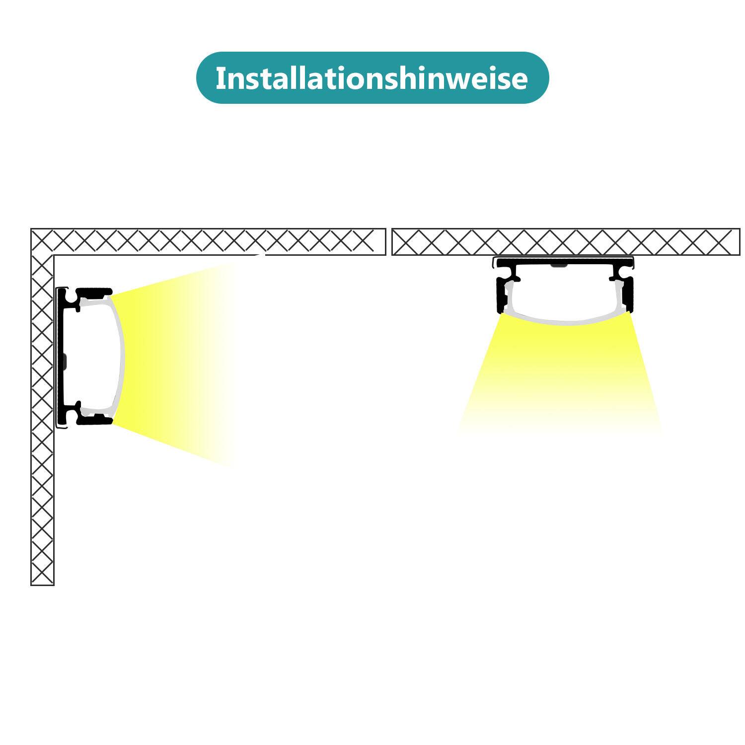 10x1m LED Alu Profil Profil Schiene LED Leiste LED Kanal für LED Strip Profil Modelle U-form Aluminium