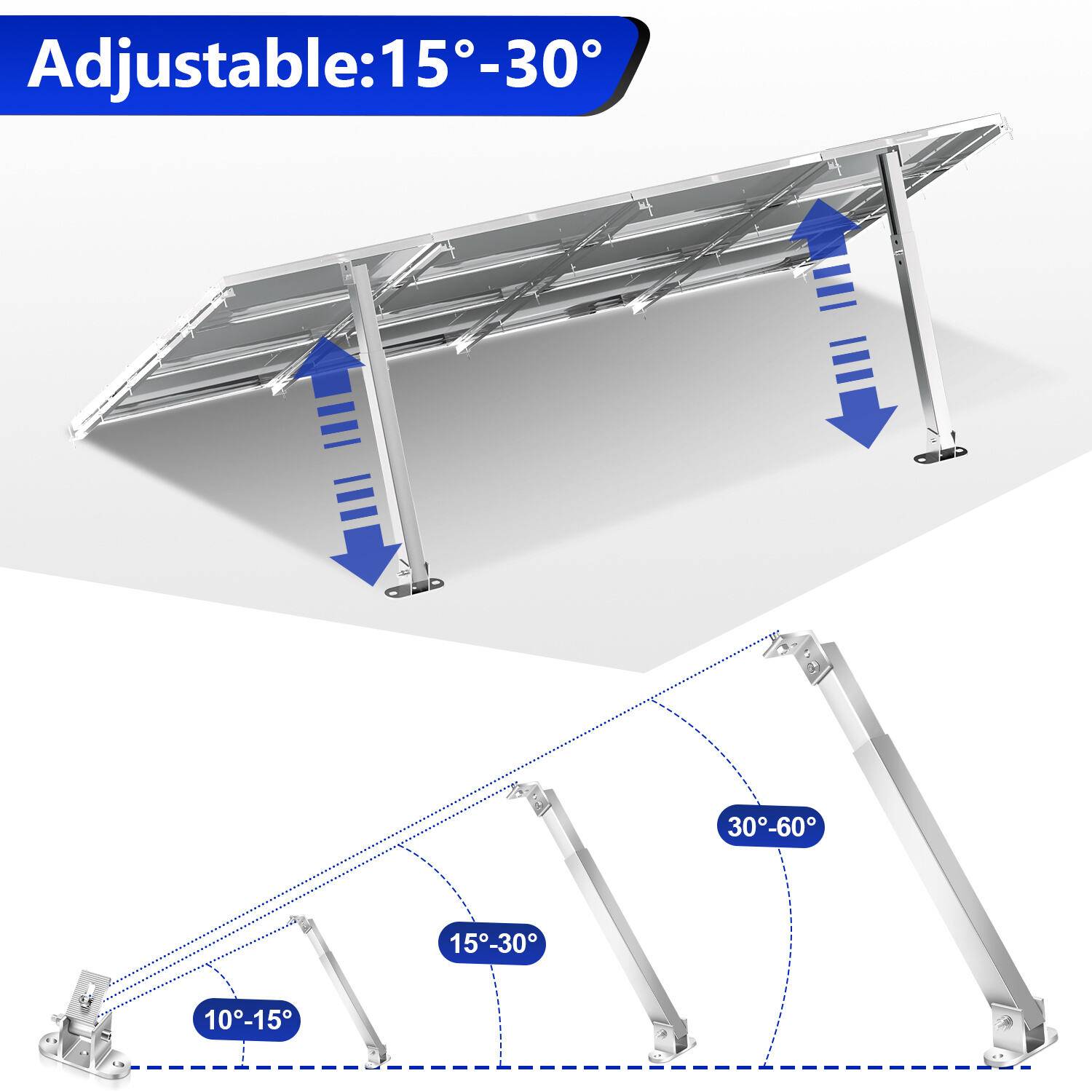 Halterung für Solarpanel Photovoltaik Solarmodul 0°- 60° Aufständerung