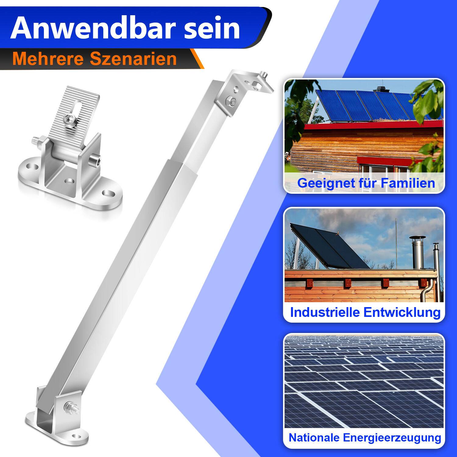 Halterung für Solarpanel Photovoltaik Solarmodul 0°- 60° Aufständerung
