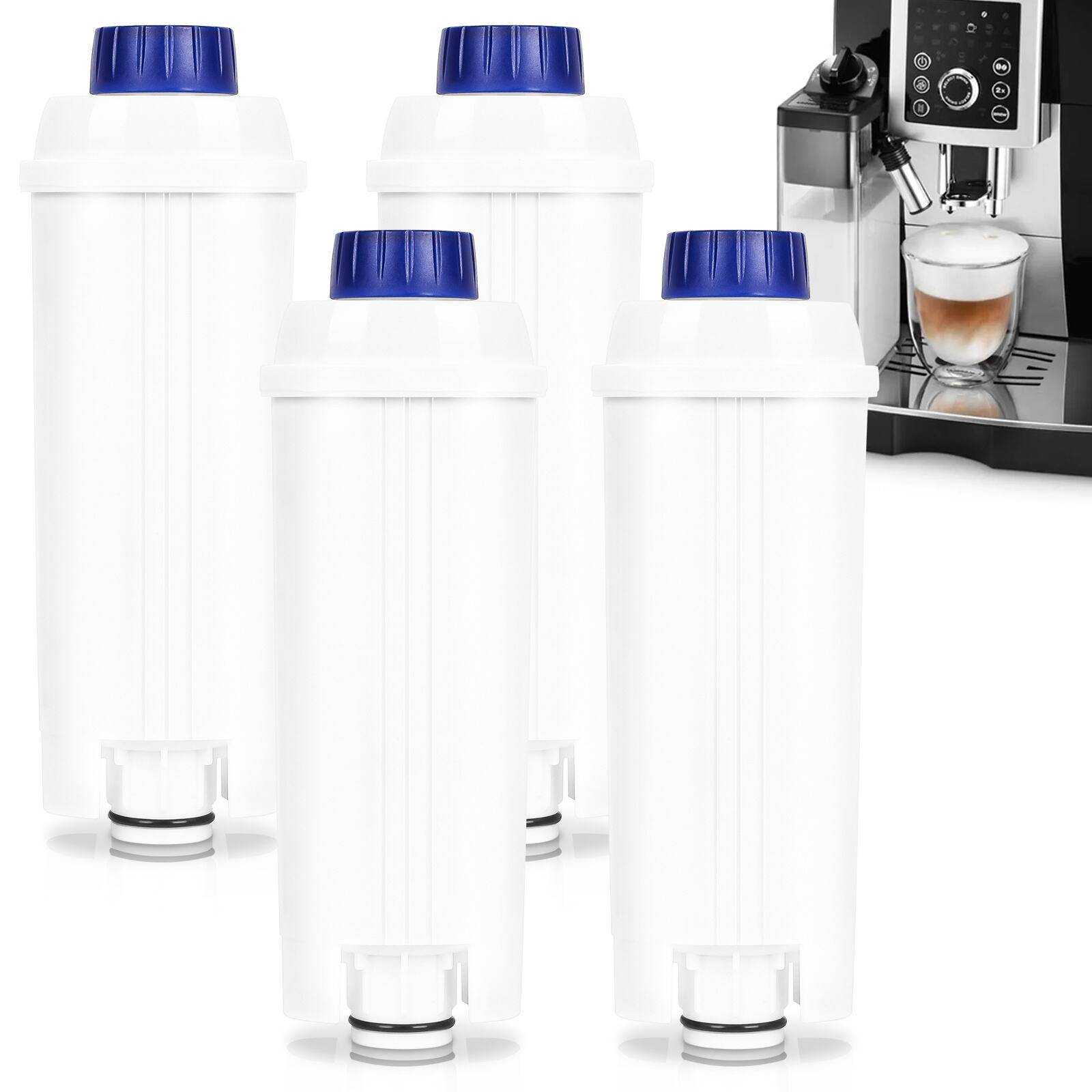 Wasserfilter Kaffeefilter für Delonghi DLSC002 Kaffeevollautomaten, Zubehör für Kaffeemaschinen der ECAM, ETAM sowie ESAM Serie, Pack 4 komp