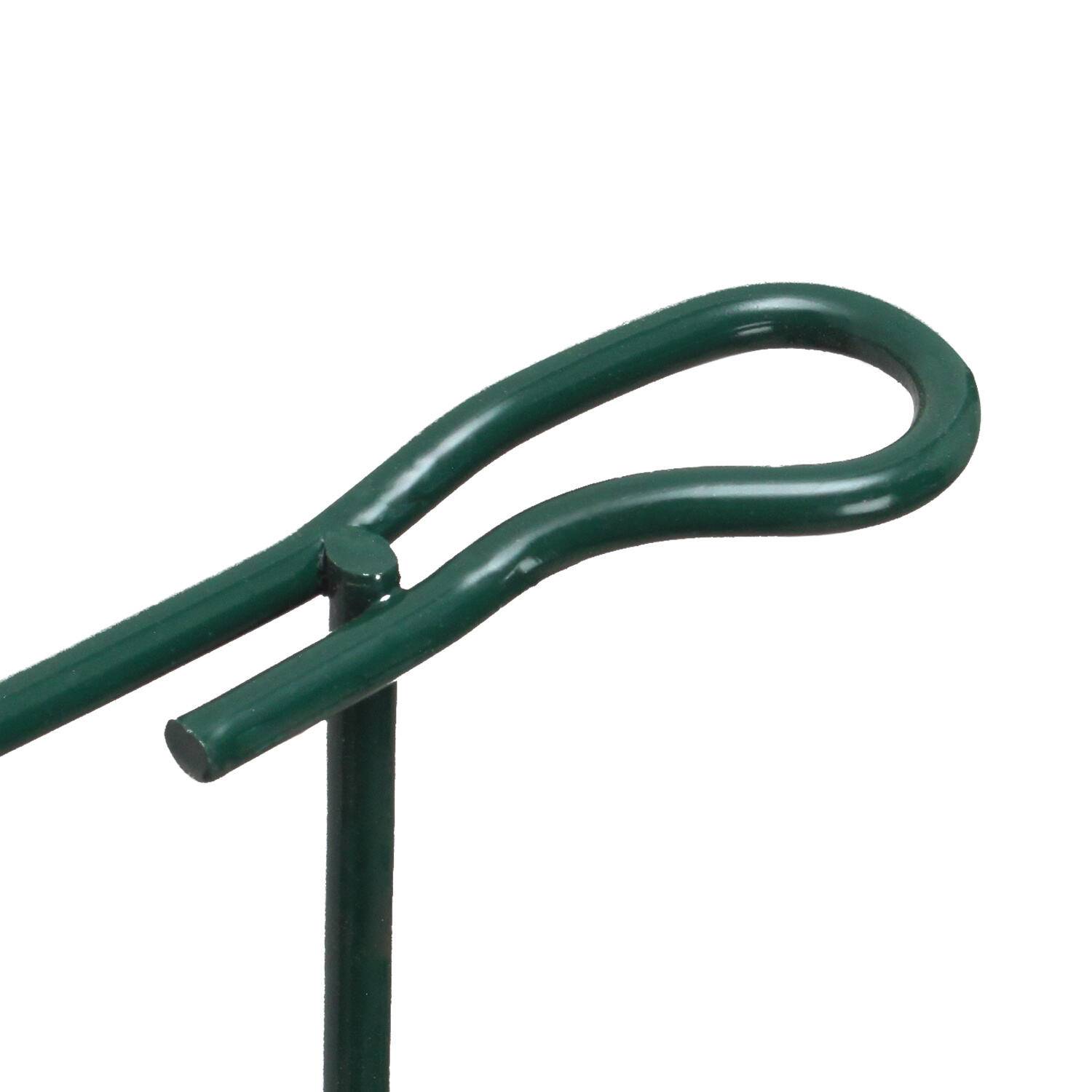 Teichzaun Gartenzaun, 22-er Set Zaun Teich mit 10 Zaunelemente und 12 Befestigungsstäben, Metallzaun Grün, Freigehege, Gartenzaun, Tiergehege (Gerad