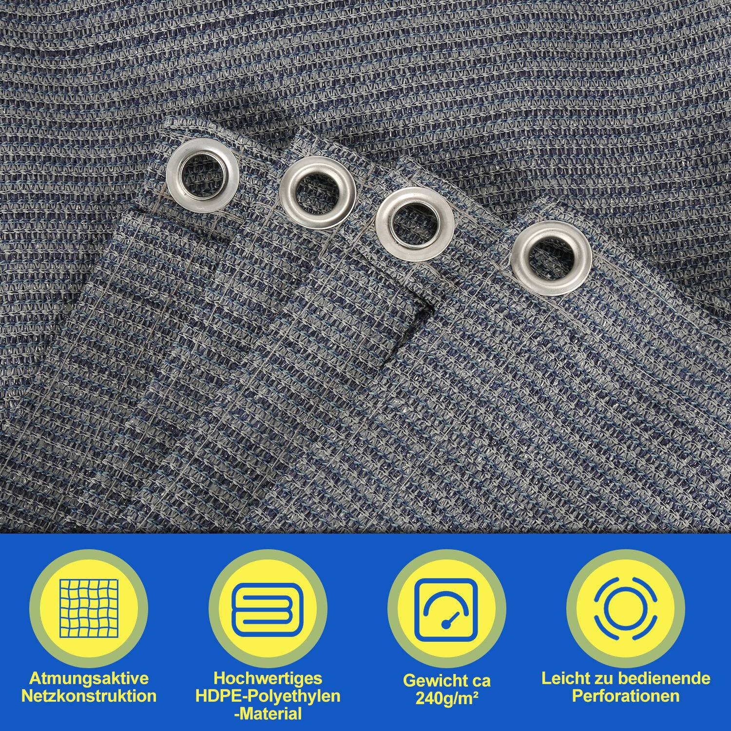 Vorzeltteppich Zeltteppich 2,5 x 6 m Zeltunterlage Outdoor Campingteppich Campingmatte Vorzeltboden HDPE Zeltboden für Zelt Wohnmobil 13 Heringe