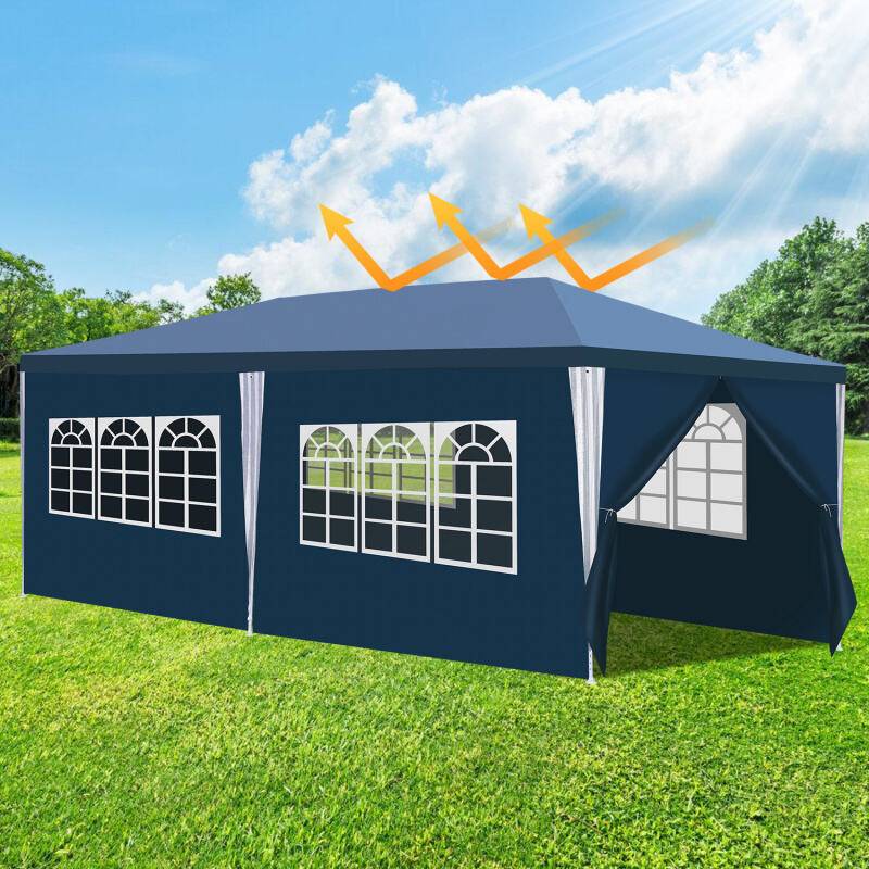 Pavillon Betriebsveranstaltungen – Leicht aufzubauen, perfektes Partyzelt für den Garten Blau 3x6m