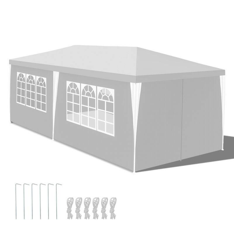 Pavillon Garten mit Spiralschläuchen und großen Fenstern mit 3 abnehmbaren Seitenteilen tragbares wasserdichtes Zelt Partyzelt, Gartenpavillon