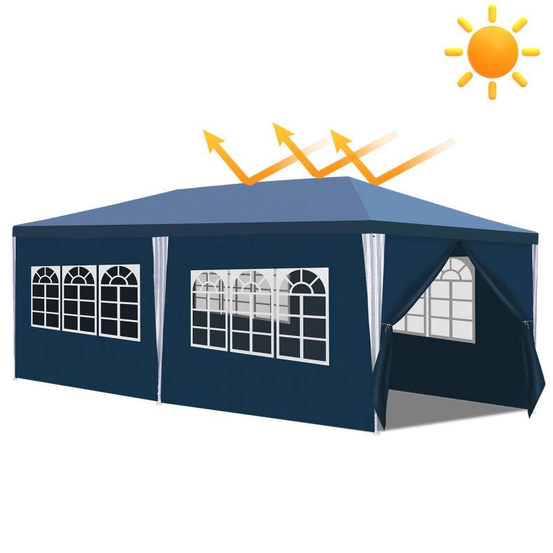 Pavillon Robustes Partyzelt – Eventzelt von hoher Qualität und Stabilität für Ihren Garten Blau 3x6m