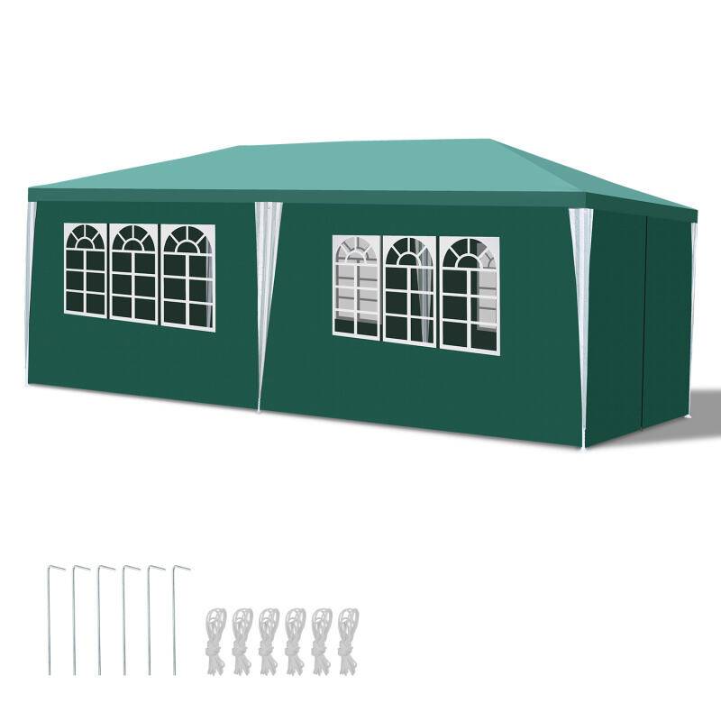 Pavillon Gartenzelt – Praktisches Strandzelt, einfache Montage mit Easy-Klett, ideal für Partys Grün 3x6m