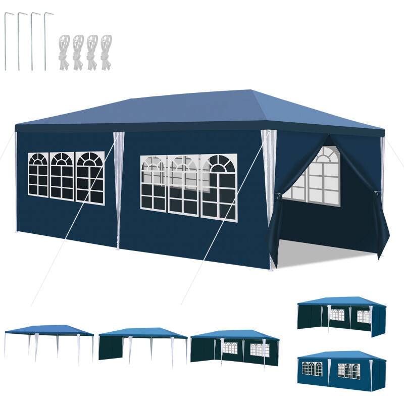Pavillon Hochzeiten – Festliches Gartenzelt aus Stahlkonstruktion, ideal für Hochzeiten Blau 3x6m