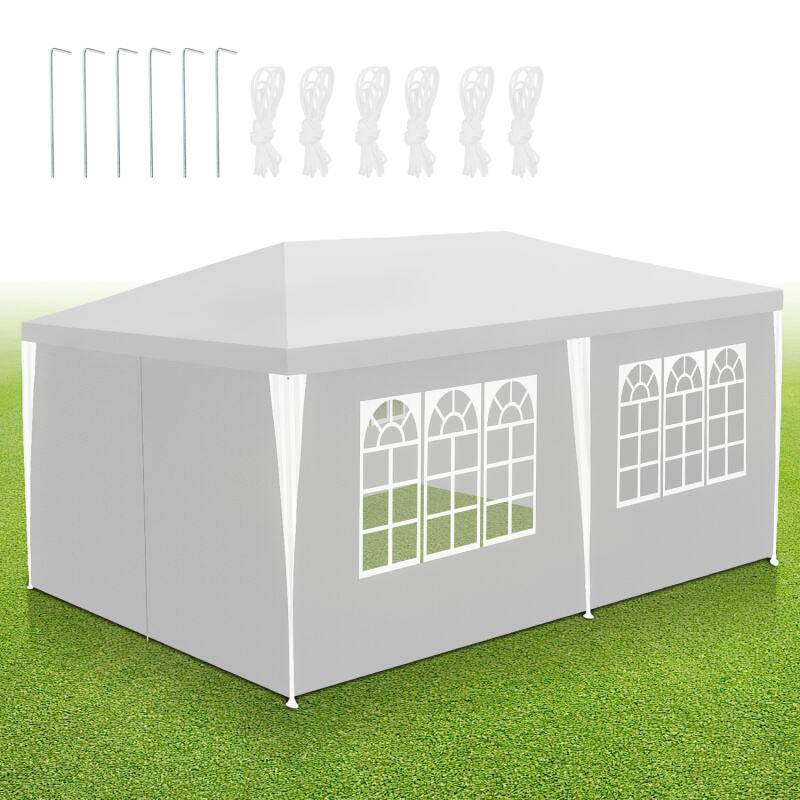 Pavillon Terrassenpavillon – Marktzelt und Sonnenschutz für den Garten, perfektes Partyzelt Weiß 3x6m