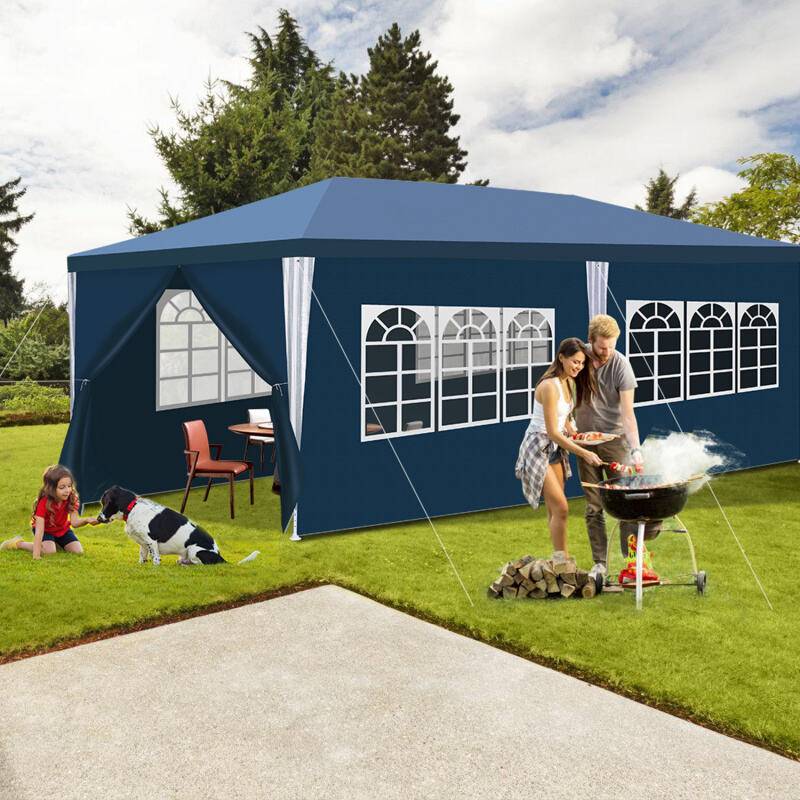 Pavillon Gartenzelt – Gartenpavillon, Bierzelt für Märkte und Partys, ideal für Hochzeiten Blau 3x6m