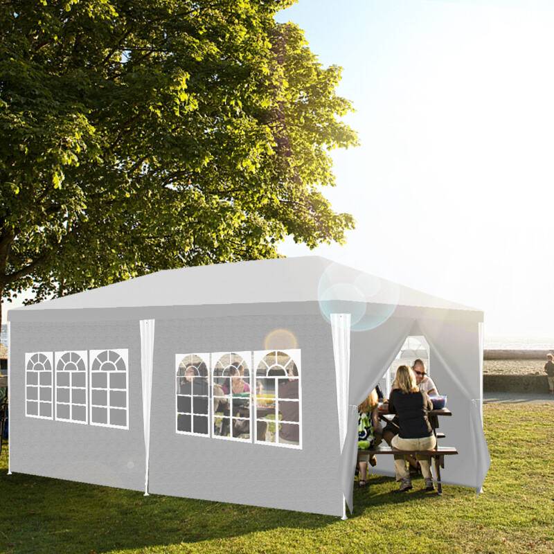 Pavillon Wasserdicht – Terrassenpavillon mit Verbolzung, perfektes Gartenzelt für Partys Weiß 3x6m