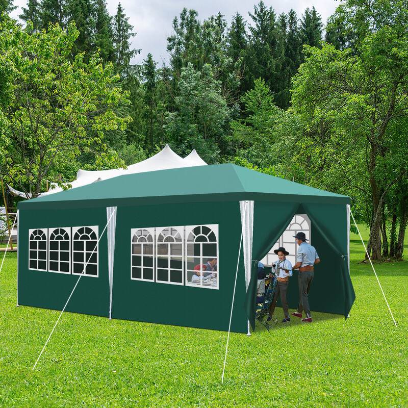 Pavillon Wasserdicht – Terrassenpavillon mit Verbolzung, perfektes Gartenzelt für Partys Grün 3x6m