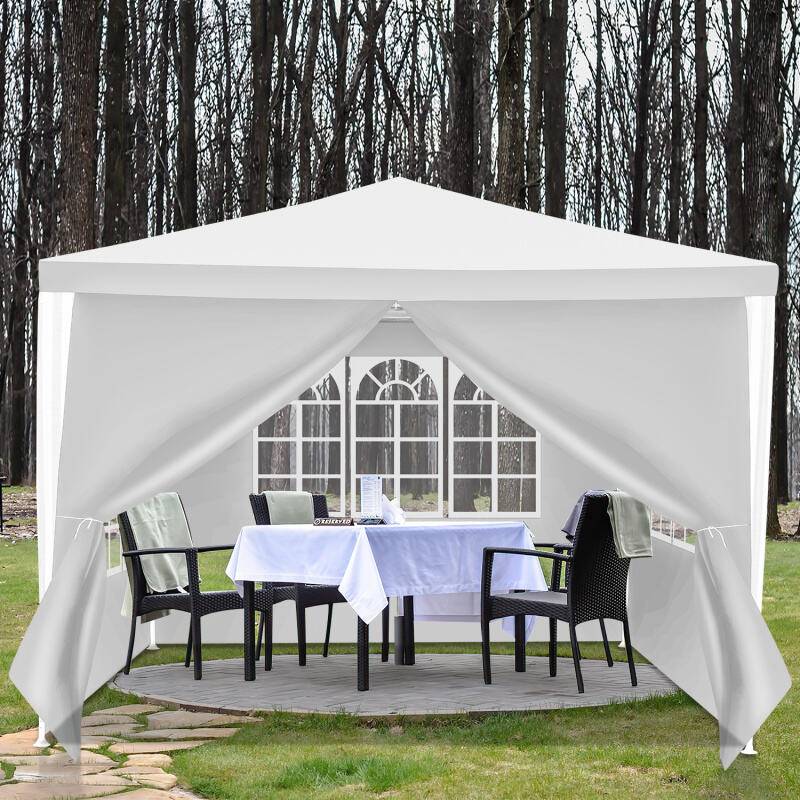 Pavillon Polyethylen Stahlrohre – Luxuriöses Partyzelt aus Polyethylen und Stahlrohren, praktisches Gartenzelt Weiß 3x3m
