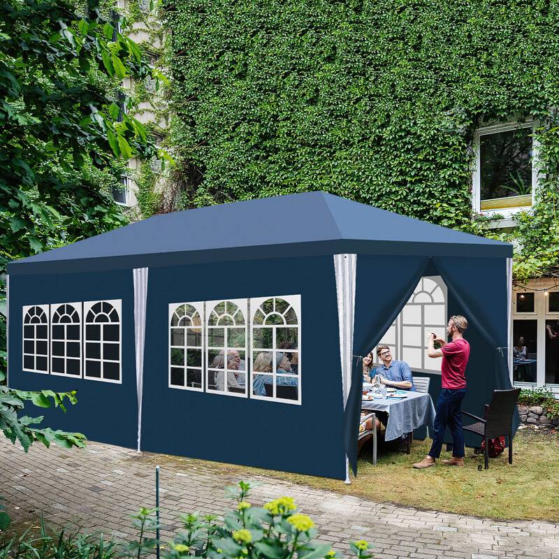 Pavillon Gartenzelt – Robustes, hochwertiges Partyzelt mit Pergola Blau 3x6m